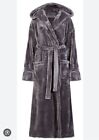 M&S Rosie Dark Grey Fleece Soft Long Dressing Gown Bnwt
