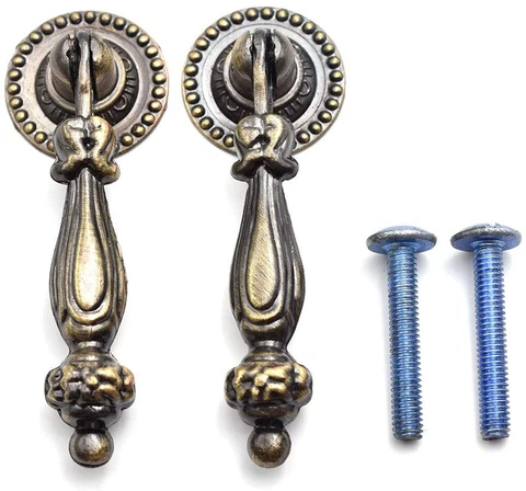 Antique Tear Drop Decorative Pendant Pull Handle Dia 22mm Vintage Drawer Knob fo Cover