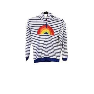 Hanna Anderson Girl 10 Rainbow Hooded Terry Cloth Full Zip Hoodie - Picture 1 of 8