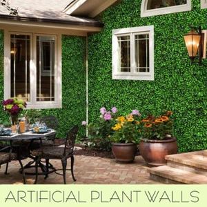 Artificial Plant Wall Panels Grass Hedge Fake Vertical Garden Ivy Mat Foliage - Picture 1 of 18