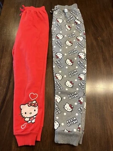 Hello Kitty Girls Sweatpants Red Gray 10 - Picture 1 of 5