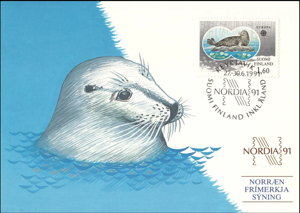 Lake Saimaa Endangered Ringed Seal Ringelrobbe Nordia 91 Finland Mint Maxi 1991 - Image 1 of 1