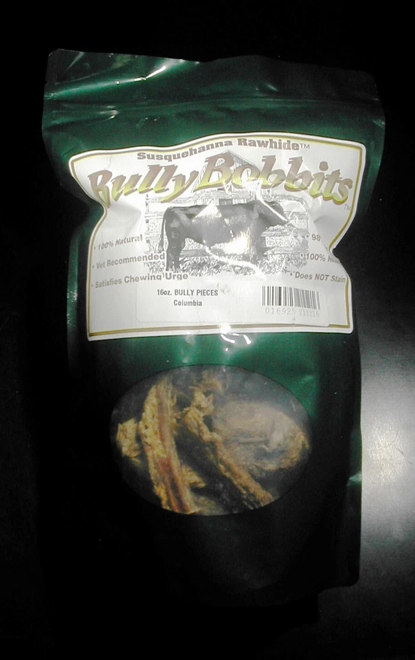 SUSQUEHANNA Bully Stick Bites Dog Treats 1 Pound Bag 100% Natural