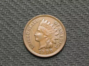 MÜNZVERKAUF! XF-AU 1900 INDIAN HEAD CENT PENNY mit FULL LIBERTY & DIAMONDS #192us - Bild 1 von 2