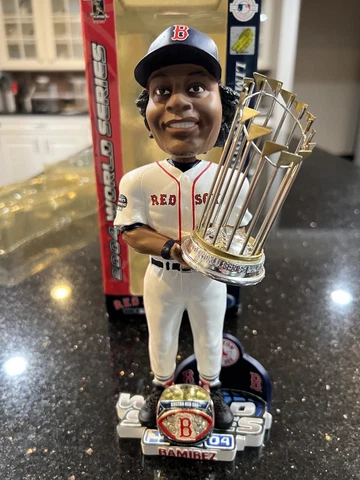 Red Sox Manny Ramirez 2004World Series Champions trophy and ring base bobblehead Cover