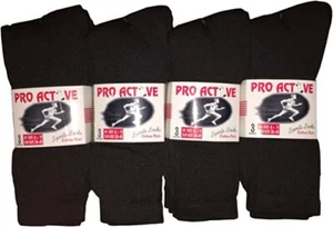 New Mens 12 Pairs COTTON Rich Plain BLACK Sport Socks UK 6-11 EUR 39-45 - Picture 1 of 1
