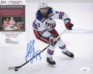 Mika Zibanejad Signed 8x10 Photo w/ JSA COA #AT63388 New York Rangers NY - Picture 1 of 2