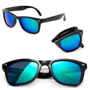 Gafas de sol flexibles con borde con cuernos marco plegable degradado o lente espejo flash - Imagen 1 de 22