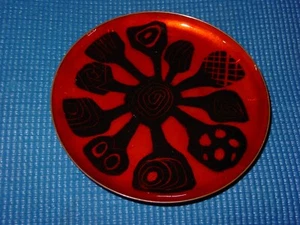 LIST ART 5 1/2" BOWL LIP PLATE DESIGN ENAMEL COPPER MODERNIST MID CENTURY MODERN - Picture 1 of 3