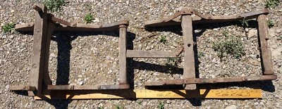 RARO Único 18/19th c MADERA Y HIERRO BLOQUE DE HIELO TRANSPORTE LAGO SLED Foto 1 de 4