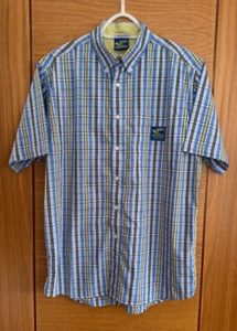 VINTAGE SUBARU IMPREZA 555 WRC WORLD RALLY RACING TEAM SHIRT MEDIUM BLUE YELLOW - Picture 1 of 6