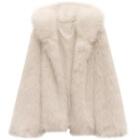 Womens Hooded Loose Fit Faux Fur Parka Jacket Coats Korean Style Furry Outwear