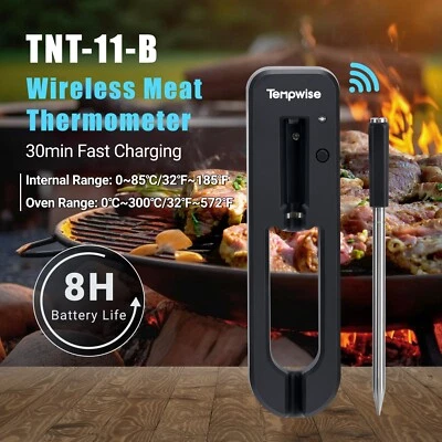 Termómetro Inalámbrico para Barbacoa Verdaderamente Bluetooth Termómetro para Carne Aplicación de Cocina Control CF Foto 1 de 4