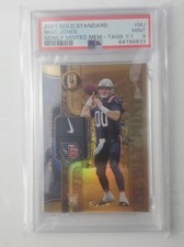 MAC JONES 2021 GOLD STANDARD RC MEMORABILIA RARE 1/1 PSA 9 POP 1