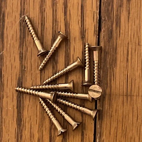 Wood Screws Traditional Slotted Flat Head Bronze # 4 X 3/4” Cover