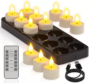 Aufladbare Teelichter mit Timerfunktion und Ladestation 12er LED Teelichter Wied - Picture 1 of 9