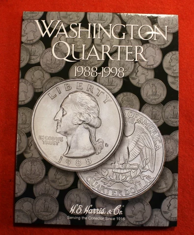 1988-1998 Washington quarter in Harris complete folder 23 circ coins non-silver Cover