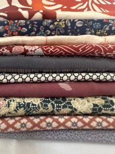 Vintage Japanese kiomono fabric Lot of 10 Bulk 2/3lb 7” x various Length v277 - Picture 1 of 11