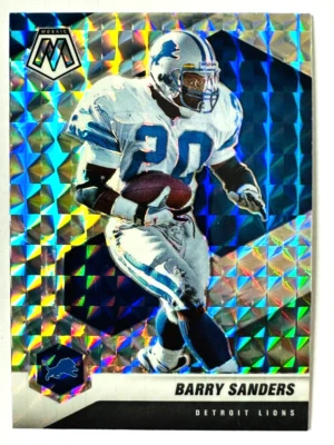 Tarjeta Prizm 2021 Panini Mosaic Barry Sanders PLATEADA #75 ¡Leyenda de los Leones! Foto 1 de 3
