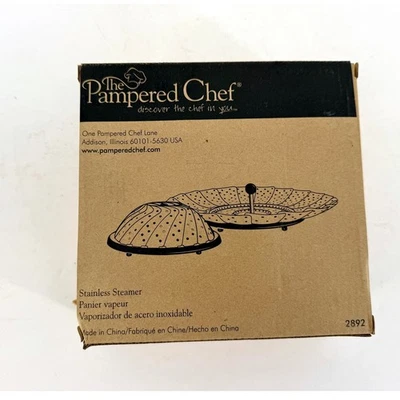 New Pampered Chef Stainless Steamer #2892 Brand New In Box Cook Vegetables NOS - Image 1 of 4