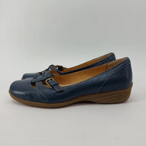 Softspots Mary Janes dunkelblau Leder Größe 8 flache Schuhe Academia - Bild 1 von 14