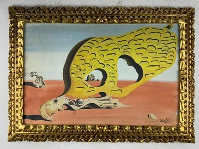 Pintura al óleo sobre lienzo de Salvador Dalí (hecha a mano) firmada y estampada Foto 1 de 4