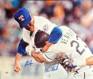 Nolan Ryan Robin Ventura Signed 16x20 The First Photo PSA AM83859 - Picture 1 of 2
