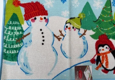 St. Nicholas Square Christmas Nonslip Penguin Snowmen Accent Rug Mat 20"x30" - Image 1 of 2