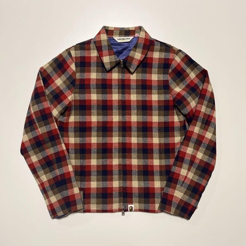 A BATHING APE (BAPE) Giacca Bape Check UOMO JP taglia XS mai usata fantasia rossa
