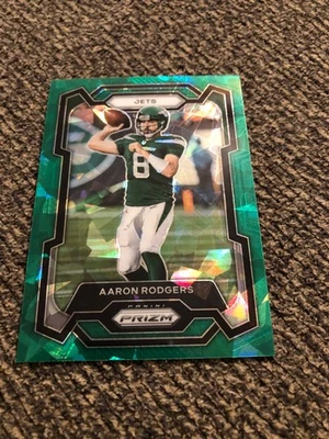 2023 Panini Prizm - Aaron Rodgers #227 Green Ice Prizm, sp, color match - Image 1 of 4