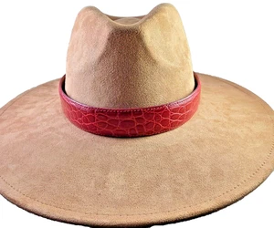 Faux leather Red Alligator Print hatband adjustable Western cowboy cowgirl - Picture 1 of 13
