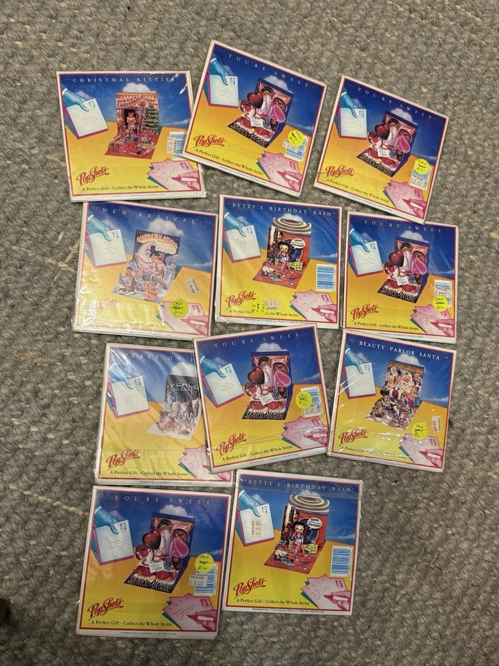 Lot of 11 New Vintage Pop Shots 3-D Greeting Cards Birthday Christmas Get Well - Image 1 of 1