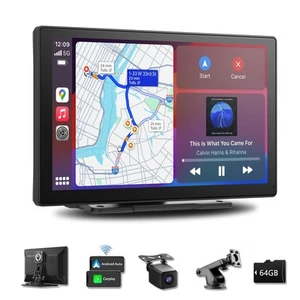 9-Inch Wireless Apple CarPlay & Android Auto, Portable Carplay Radio, 4K Dash... - Picture 1 of 8