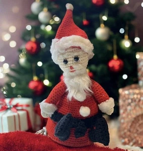 Crocheted Santa Christmas Decor Doll Handmade Vintage 0020 - Picture 1 of 8