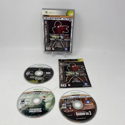 Tom Clancy's Classic Trilogy (Original Xbox) Platinum Hits COMPLETE EUC - Image 1 of 4