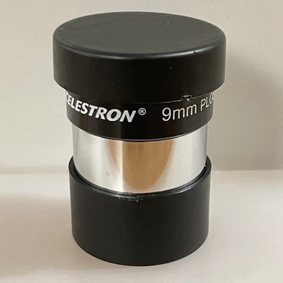 Lente ocular telescopio Celestron 9 mm PLOSSL totalmente multicapa 1,25" en muy buena condición genuina Foto 1 de 4