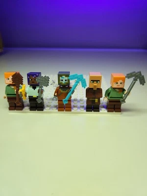 Minifiguras LEGO Minecraft originales minifiguras con accesorios lote (5) minifiguras  Foto 1 de 3