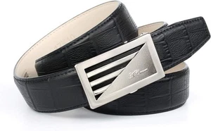 Anthoni Crown Men's J11A10 Belt Leather Belt, Black, 95 - Picture 1 of 4