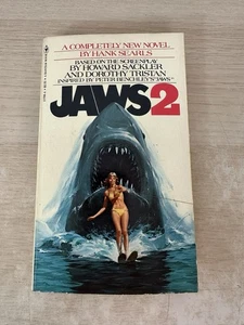 Vintage JAWS 2 von Hank Searls Buch PB Bantam 1978 Film Krawatte MMPB Steven Spielberg - Bild 1 von 6