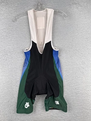 Champsys Cycling Bib Shorts Women Medium Green Blue Nylon Spandex Blend Padded - Image 1 of 4