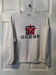 Vintage GUESS Sweatshirt One Size White - Picture 1 of 3