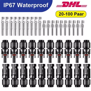 20-100 PV Solarstecker MC4 Stecker Solarkabel 4/6mm² Buchse Kupplung Verbinder - Bild 1 von 10