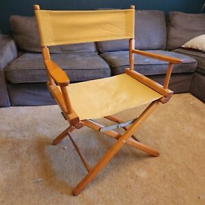 Vtg Commander Chair Director Folding Chair Canvas Yellow Gold Medal Inc 