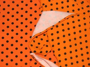 Small black dots on orange - cotton lycra -25" x 36"  - Picture 1 of 1