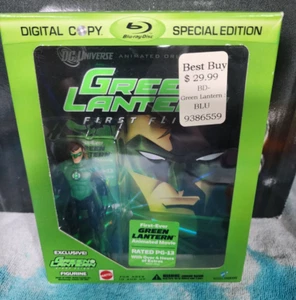 NEW! Green Lantern First Flight Best Buy Exclusive Blu-ray/DVD/Figurine Mattel - Imagen 1 de 11