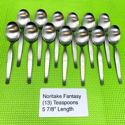 Noritake 18-8 Stainless Japan - FANTASY 13 Teaspoons 5  7/8" Length. Satin - Image 1 of 4