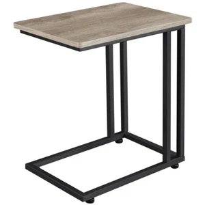 Mesa Auxiliar Ruedas Rústico Mesa Lateral de Sofá en Forma de C 50x35x59,5 cm - Imagen 1 de 14