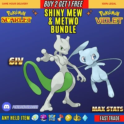 Pokemon Scarlet And Violet✨SHINY Mew & Mewtwo✨ - Image 1 of 2