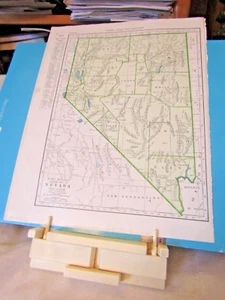 1949 state maps Nevada and Nebraska 14x11" sheet counties cities towns - Picture 1 of 7