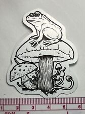 Frog on a Mushroom - Black and White sticker vinyl decal 2.5 Free Ship & Track